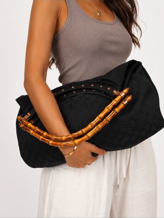 Gucci Handbags - GUCCI GG Tote with Bamboo Handle - Large (wallet sold separately)